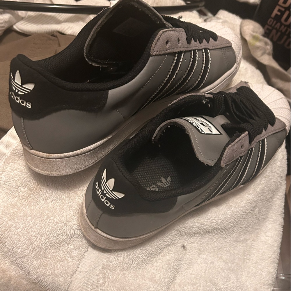Adidas Black and Gray Athletic Shoes